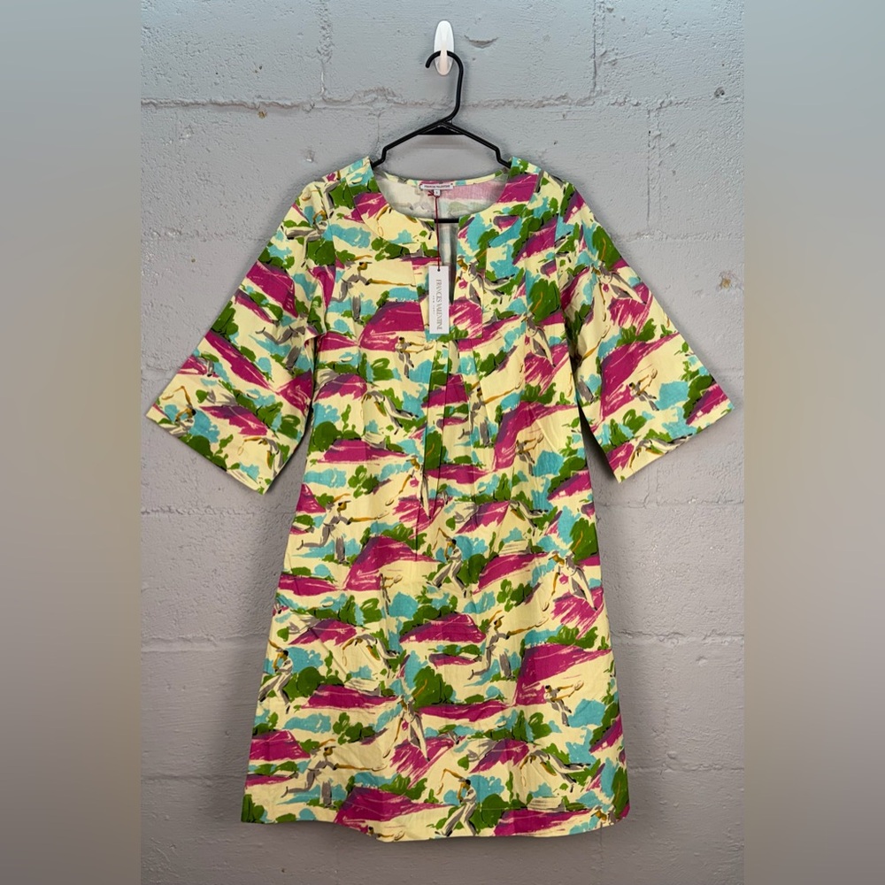 Frances Valentine Easy Top Game Set Match Dress 3/4 Sleeve Cotton Size Small NWT